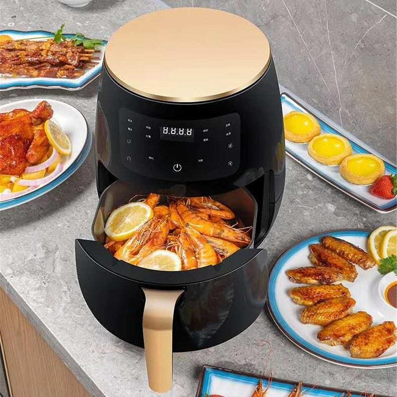 4.5L 1200W Air Fryer Oilless Health Fryer Cooker Temp/Time Control Smart Touch LCD Deep Airfryer with Detachable Basket