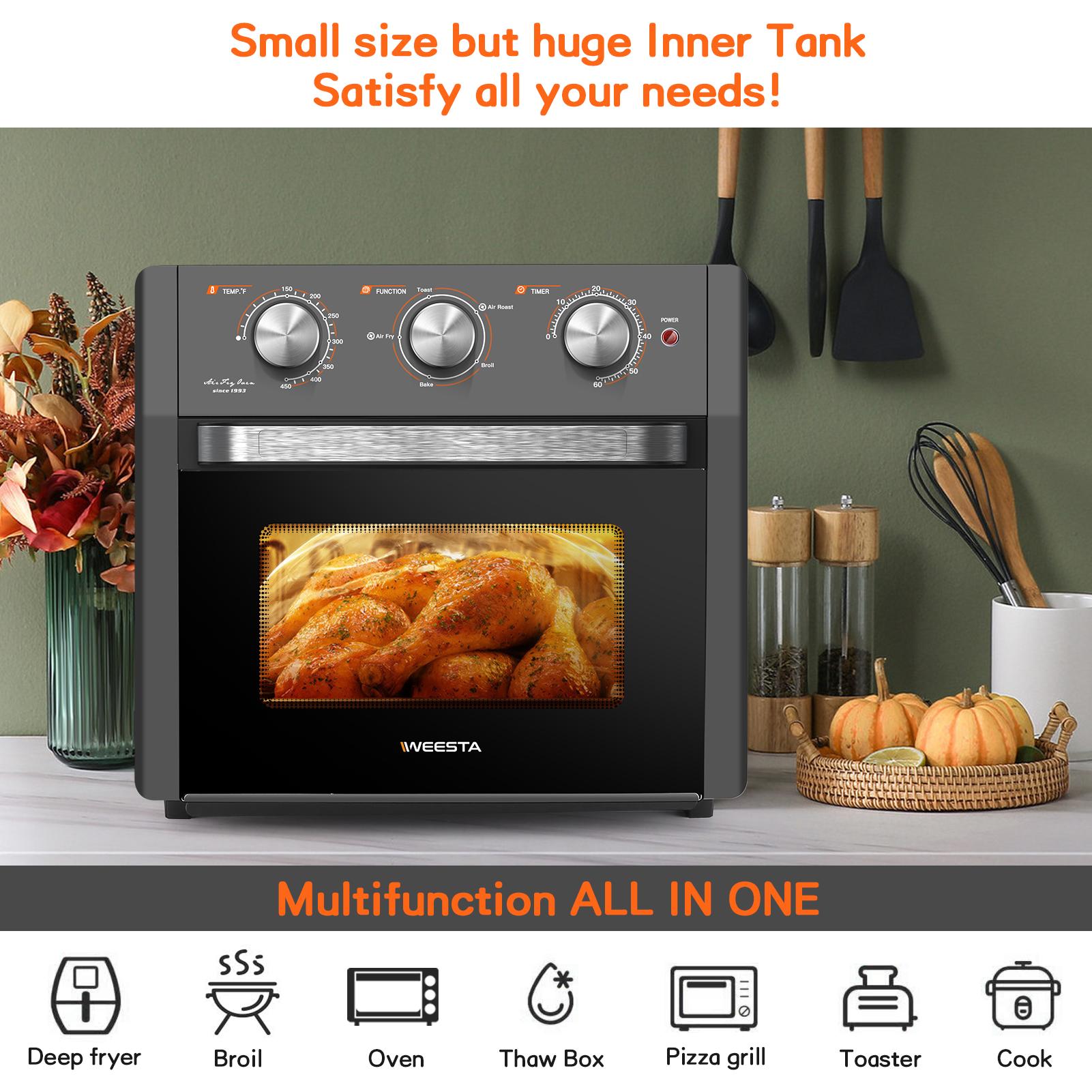 19 QT Air Fryer Oven Combo Convection Toaster 1300W - Kitchen Appliances for Cooking Chicken, Steak & Pizza