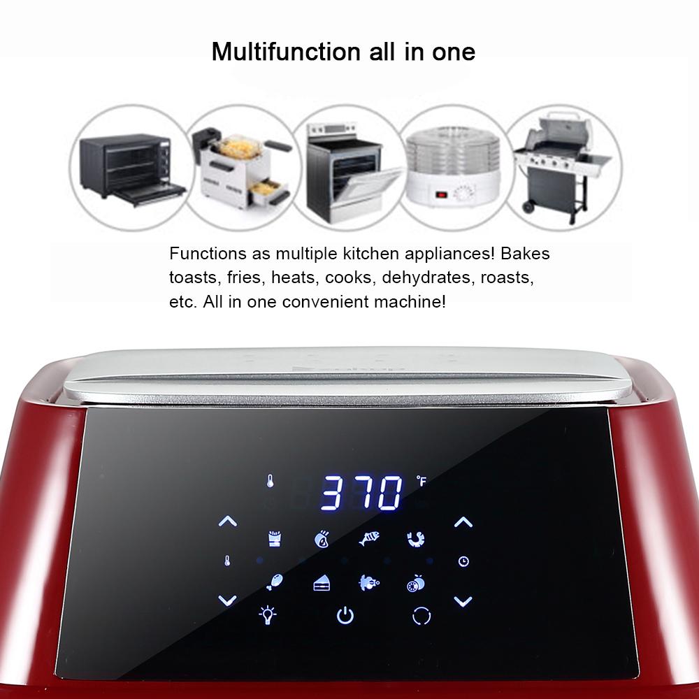 16L 1800W Smart Air Fryer Oven Toaster Rotisserie and Dehydrator with LED Digital Touch Screen Convection Air Fryer Oven Combo