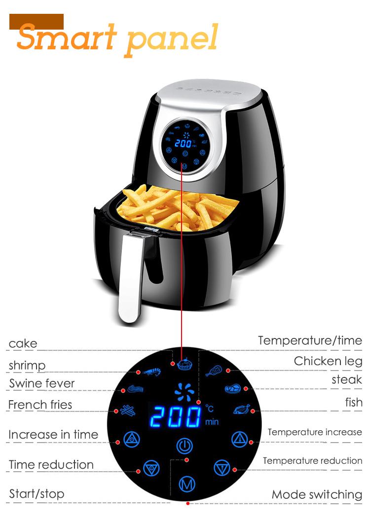 XEOLEO 3.2L Electric Air fryer Deep Fryer without Oil LED Touch Screen 360° Baking French Fries Toaster for home oven 1400W 220V