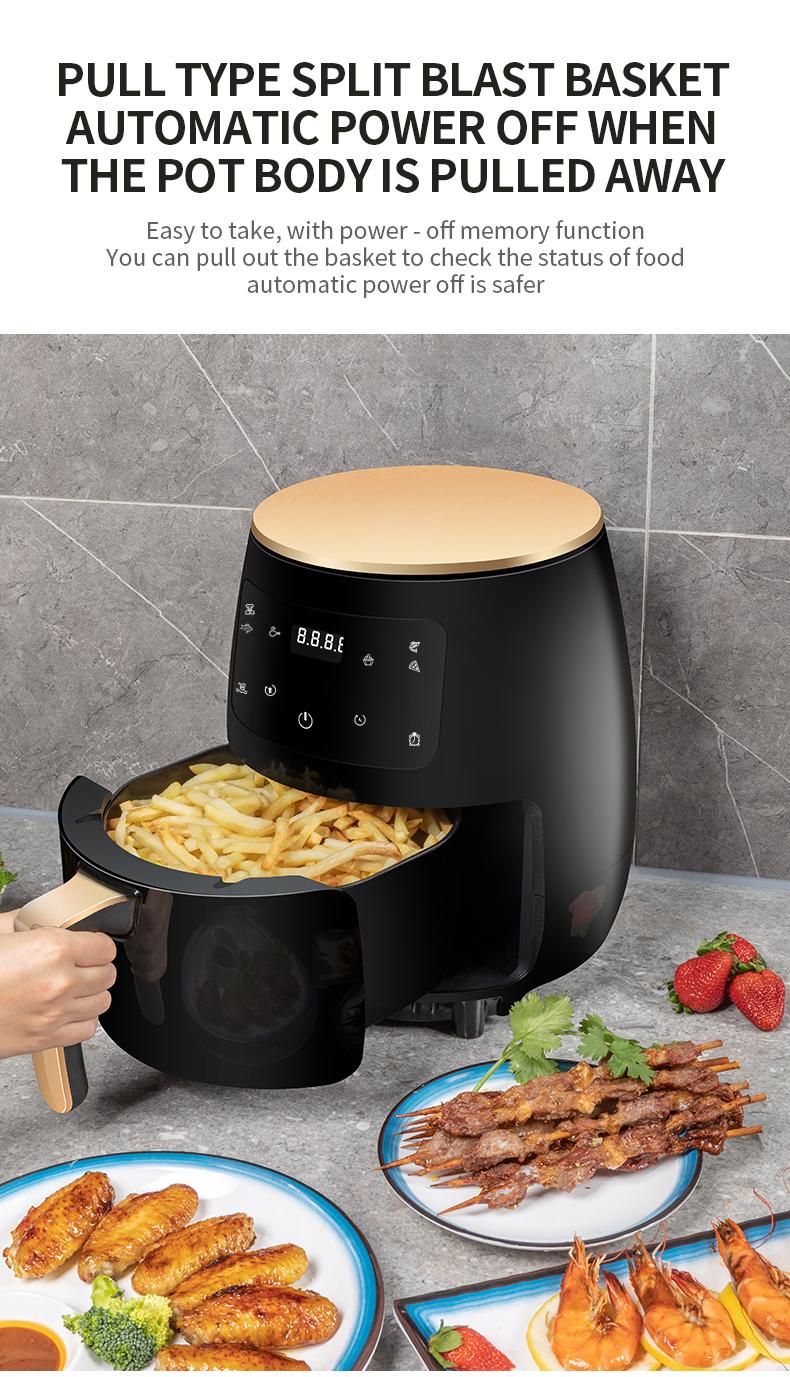 4.5L 1500W Electric Hot Air Fryers Oven & Oil-free Cooker 220V Smart LCD Deep Touch Airfryer for Fries Pizza Kitchen Applicances
