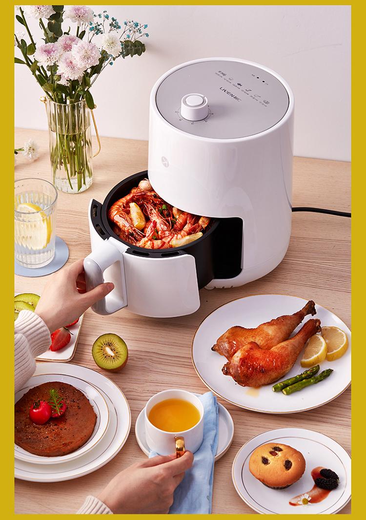 900W Deep Fryer Cycle Heating Fryers Without Oil 1.5L Non-stick Coating Airfryer Household Convection Oven Electric Frying Pan