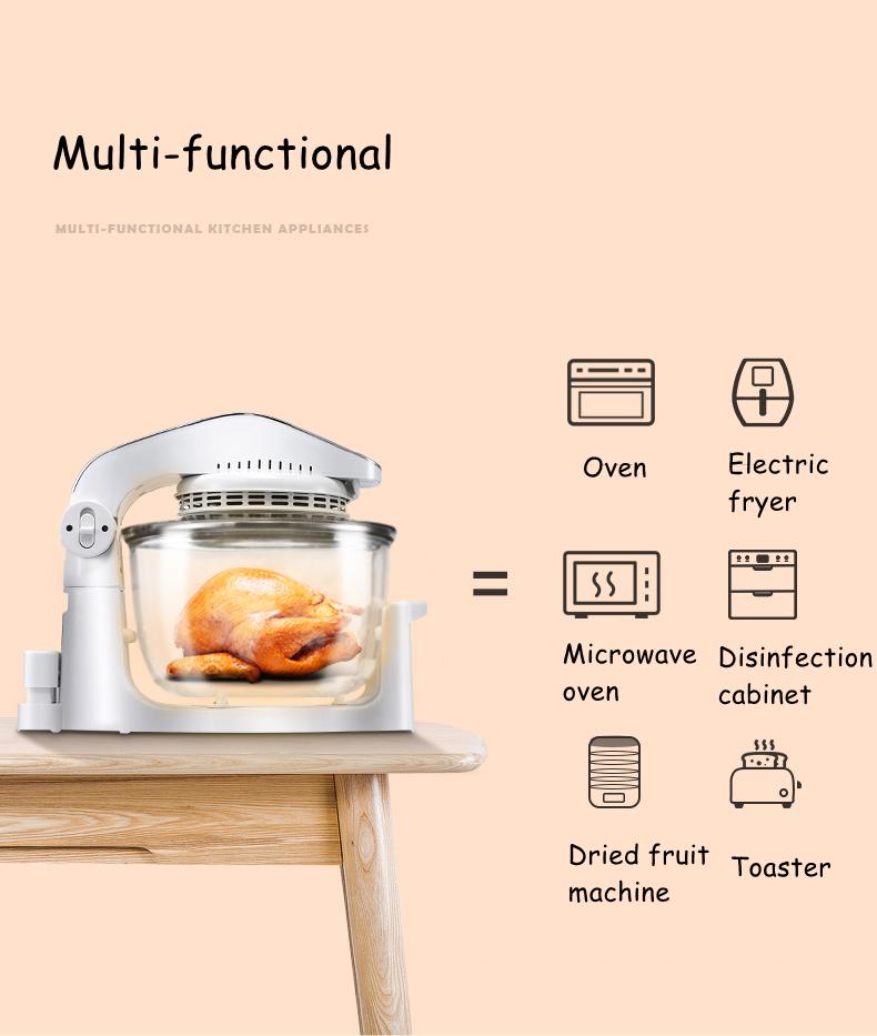 10L Air Fryer Household Smoke-free Electric Fryer Oven Multifunction Convection Oven French Fries Machine Infrared Heating