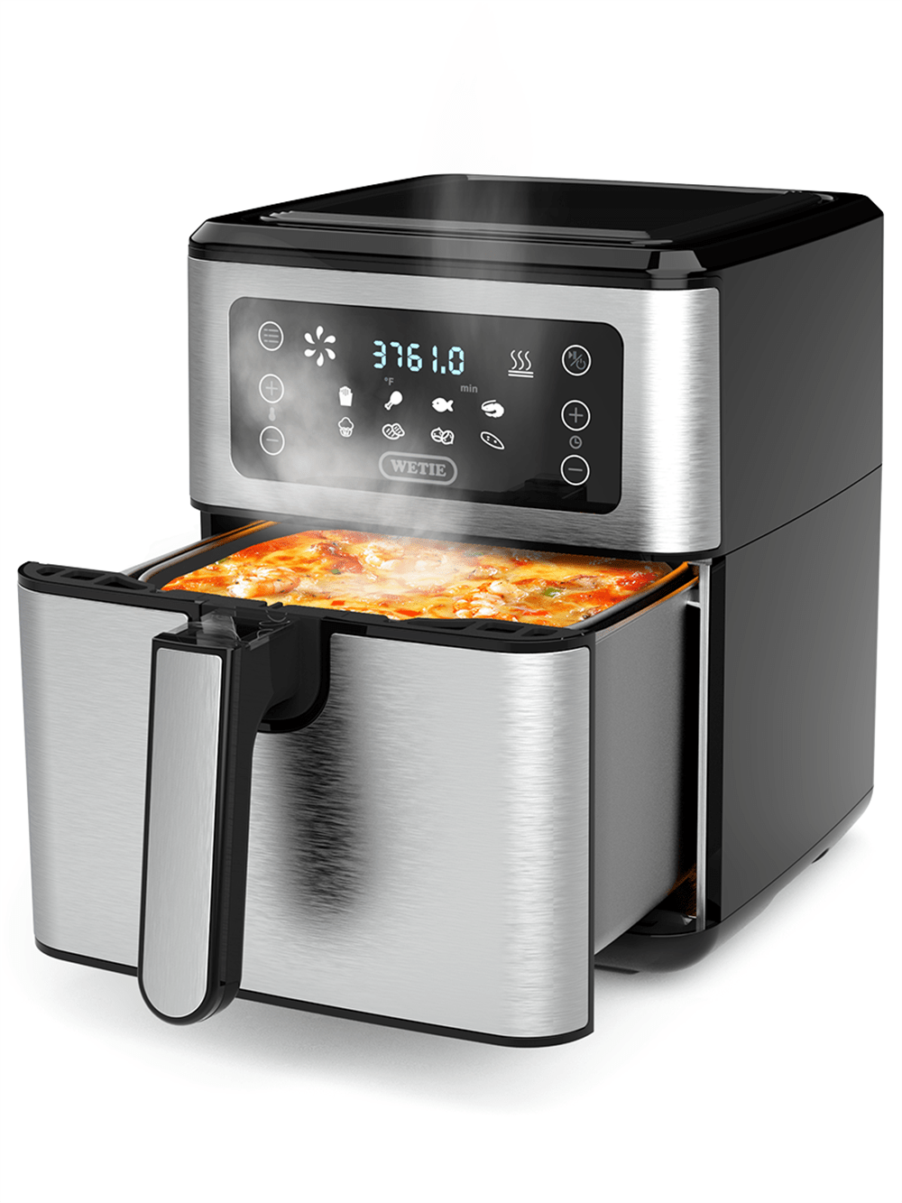 WETIE AF71 1700W 5.8QT Air Fryers Digital Touch Screen with 8 Preset Recipes Oven Cooker Over Heat Protection Cooking Fryers