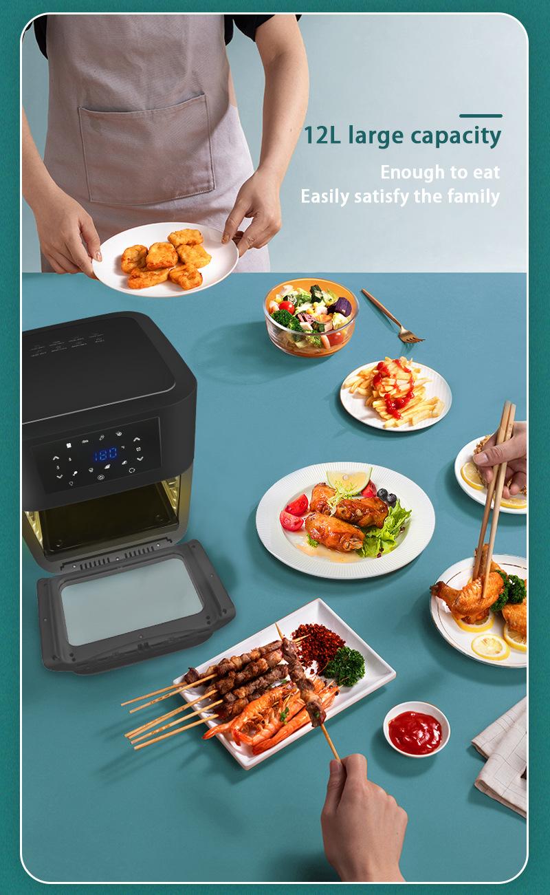DSP Smokeless Digital Air Fryer Multifunctional 1700w 12L Capacity Electric Fryer Fries Machine Health No Oil Electric Air Oven