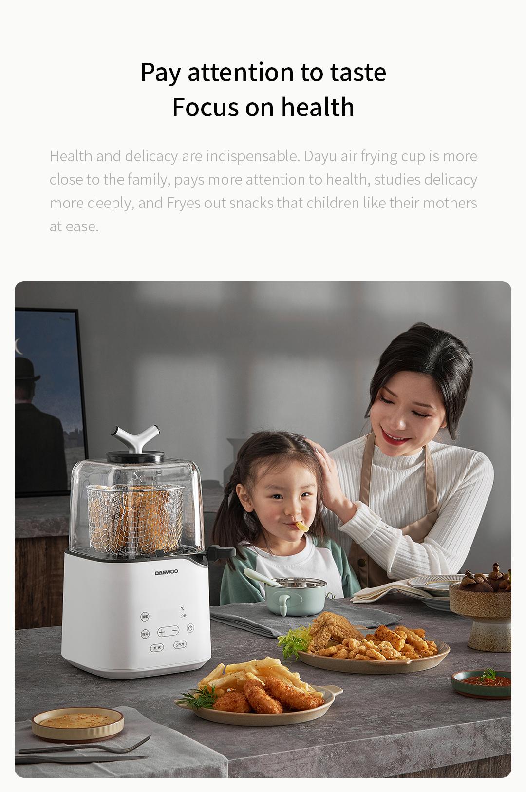 Xiaomi Youpin DAEWOO Multifunctional Air fryer K3 Without Oil Frying Pan Mini Toggles The Frying & Baking Function With One Key