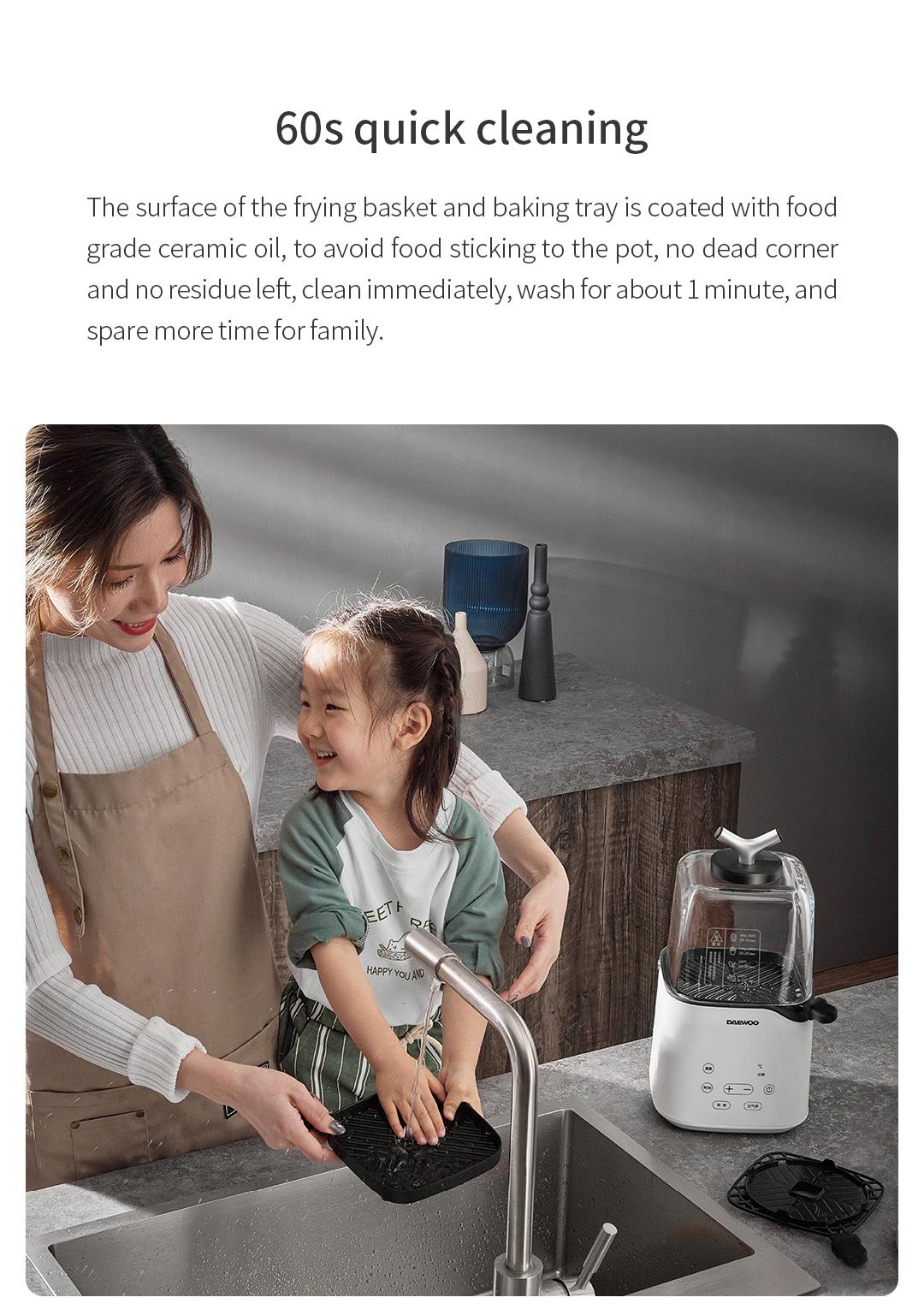 Xiaomi Youpin DAEWOO Multifunctional Air fryer K3 Without Oil Frying Pan Mini Toggles The Frying & Baking Function With One Key