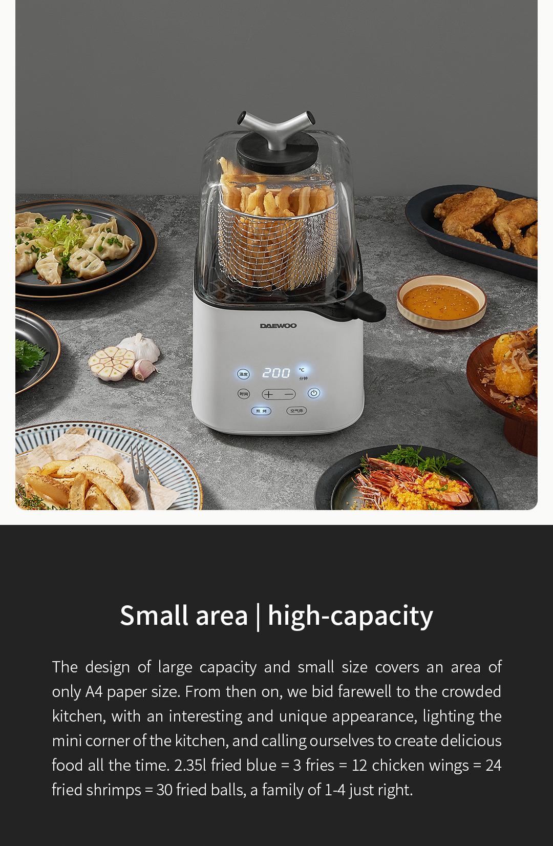 Xiaomi Youpin DAEWOO Multifunctional Air fryer K3 Without Oil Frying Pan Mini Toggles The Frying & Baking Function With One Key