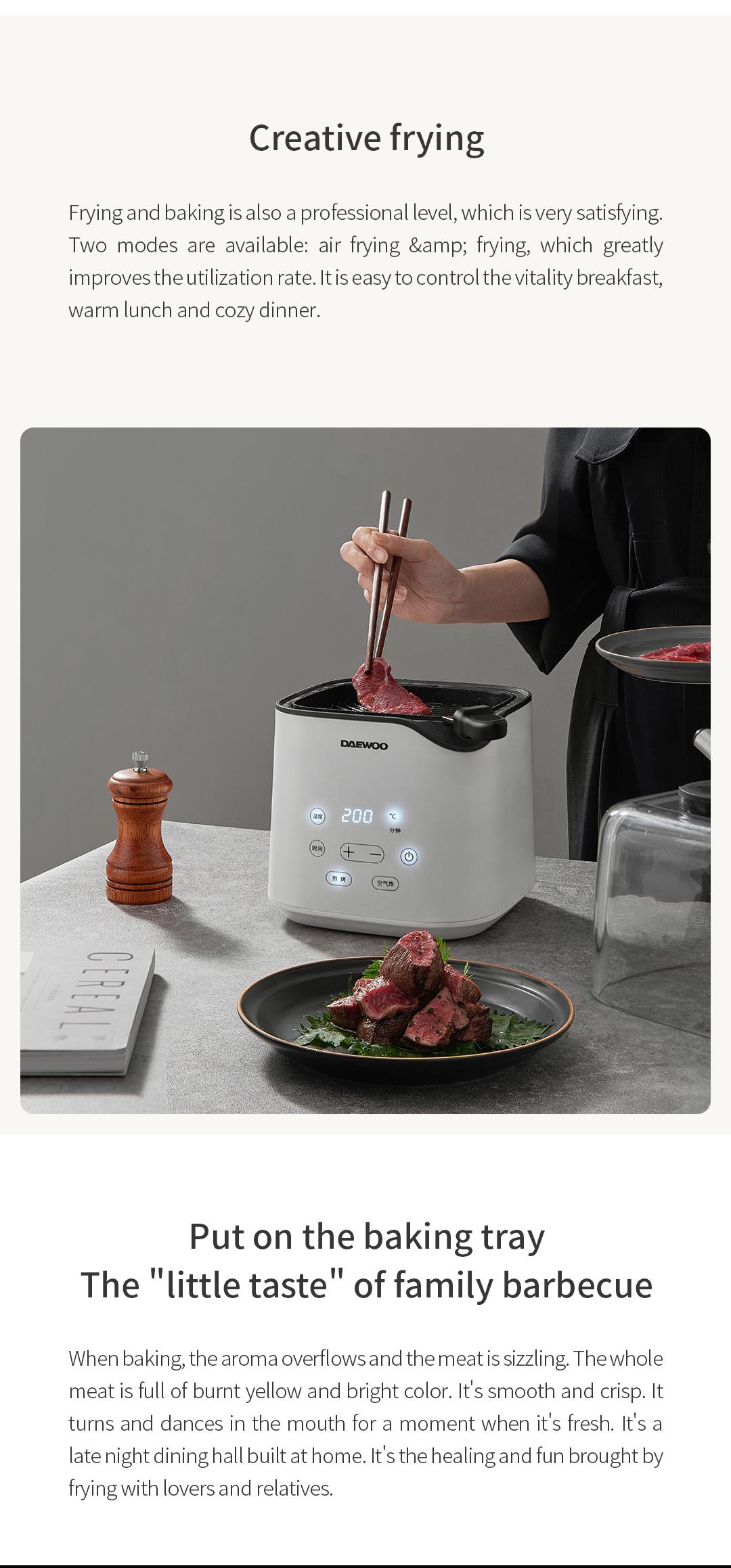 Xiaomi Youpin DAEWOO Multifunctional Air fryer K3 Without Oil Frying Pan Mini Toggles The Frying & Baking Function With One Key