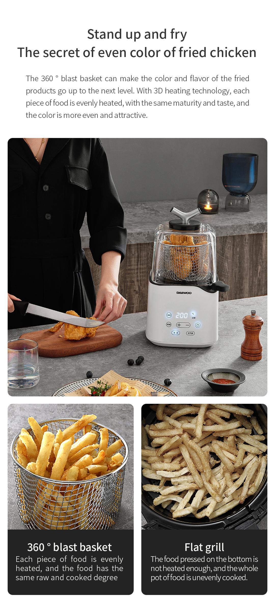 Xiaomi Youpin DAEWOO Multifunctional Air fryer K3 Without Oil Frying Pan Mini Toggles The Frying & Baking Function With One Key