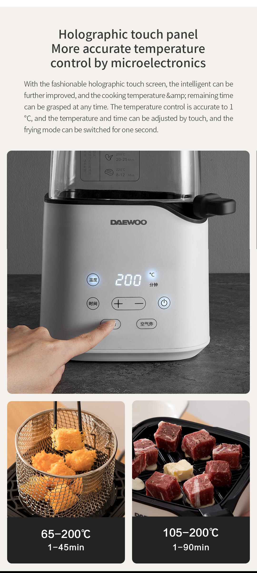 Xiaomi Youpin DAEWOO Multifunctional Air fryer K3 Without Oil Frying Pan Mini Toggles The Frying & Baking Function With One Key