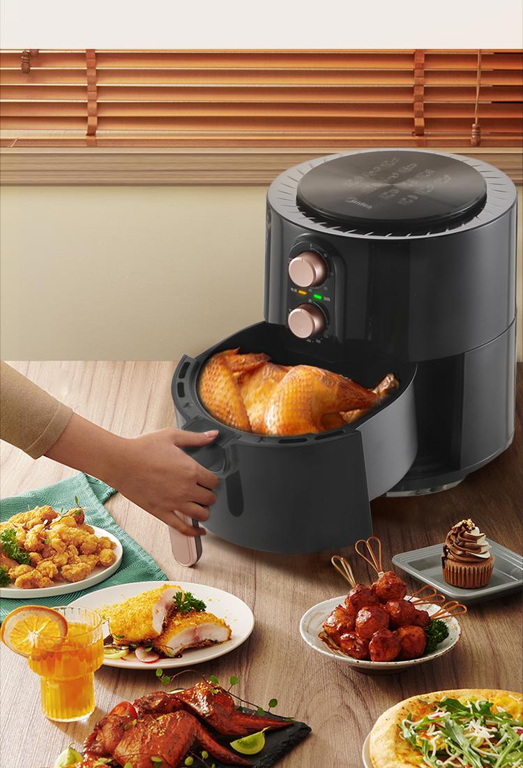 Midea Air Fryer 4.5L Large Capacity Oil Free Low Fat High Power Non-stick Baking Fryer Multi-purpose Home Air Oven Frying Fryer