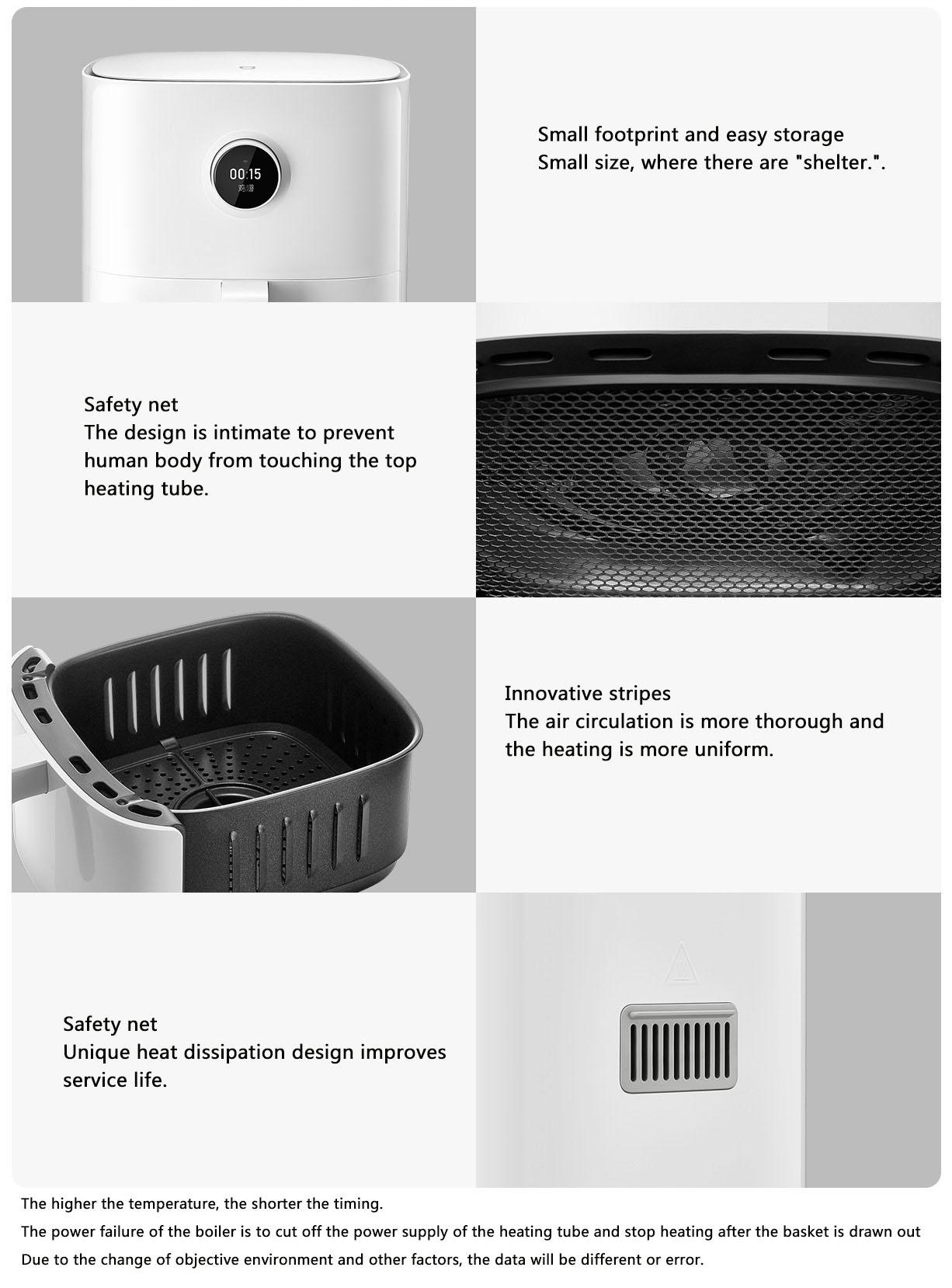 2022 Xiaomi Mijia Smart Air Fryer 3.5L Healthy Oil-free Multi-function, Food Processor, Support WIFI 24 Hours Appointment Timing