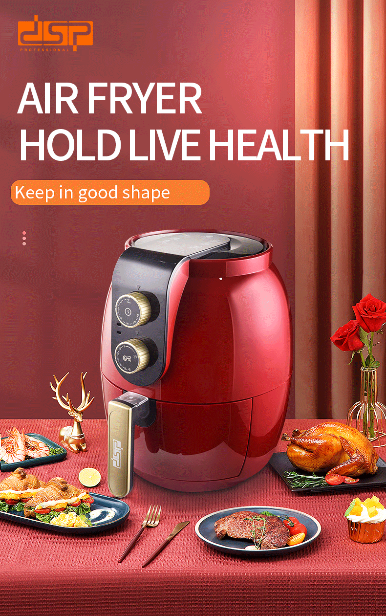 Intelligent Air Fryer Automatic Electric Multi-functional Oven No Smoke Oil Free 6L Deep Fryers French Fries Machine