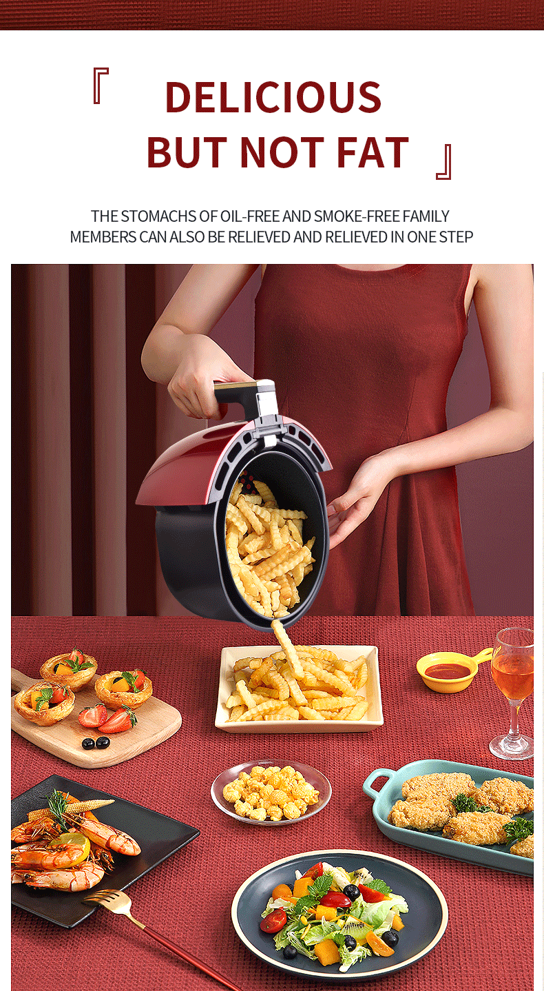 6L Air Fryer Intelligent Automatic Electric Multi-functional Oven No Smoke Oil Free Fryer Deep Fryers French Fries Machine