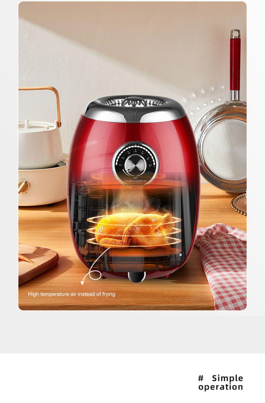 3L Air Fryer Household Multi-function Electric Fryer Integrated Oven Large Capacity French Fries Machine Smart Electric Oven