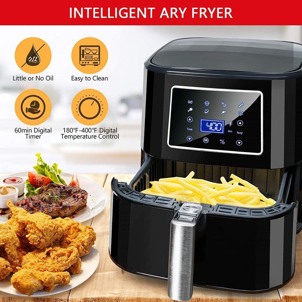 Bear 6QT Digital Air Fryer with LED Digital Touch Screen, Nonstick Removable Basket, 1700w Electric Hot Oven Oilless Coo