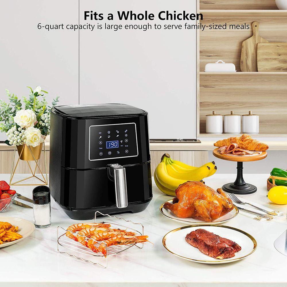 Bear 6QT Digital Air Fryer with LED Digital Touch Screen, Nonstick Removable Basket, 1700w Electric Hot Oven Oilless Coo