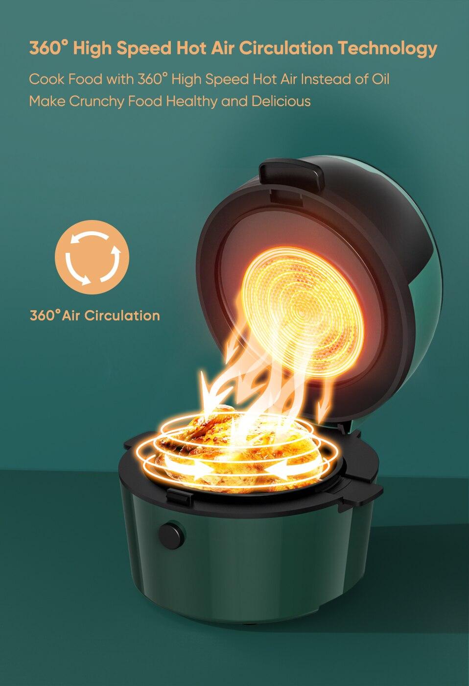 YAXIICASS Electric Air Fryer 8L Large Capacity Without Oil air fryer Oil-Free LED Touchscreen Deep Fryer With Visual Window