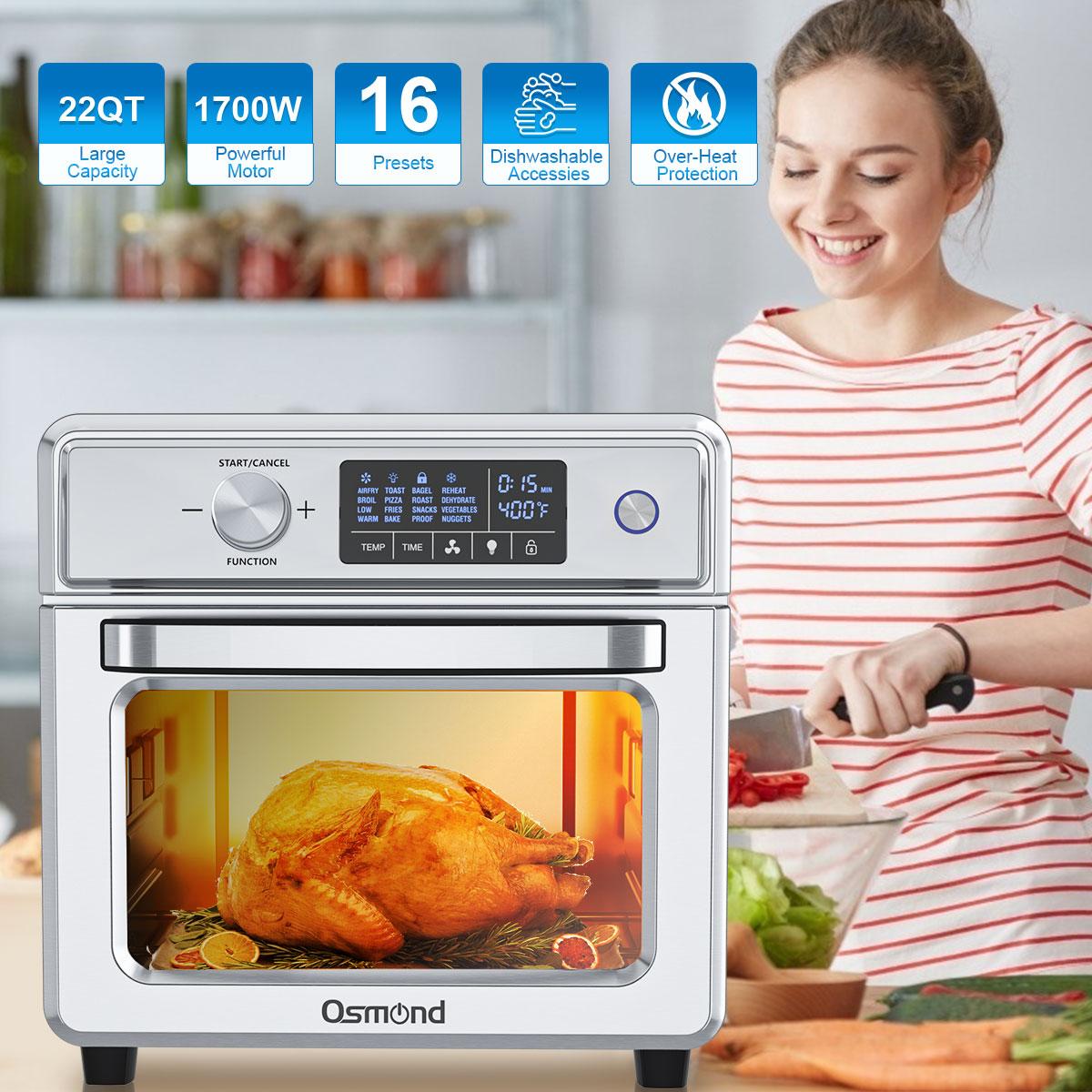 Multi-function Air Oven 1700W 16 In 1 Multi-function Air Oven 21L/22QT Electric Air Fryer Oven LED Touch Screen Healthy Cooking Air Fryer