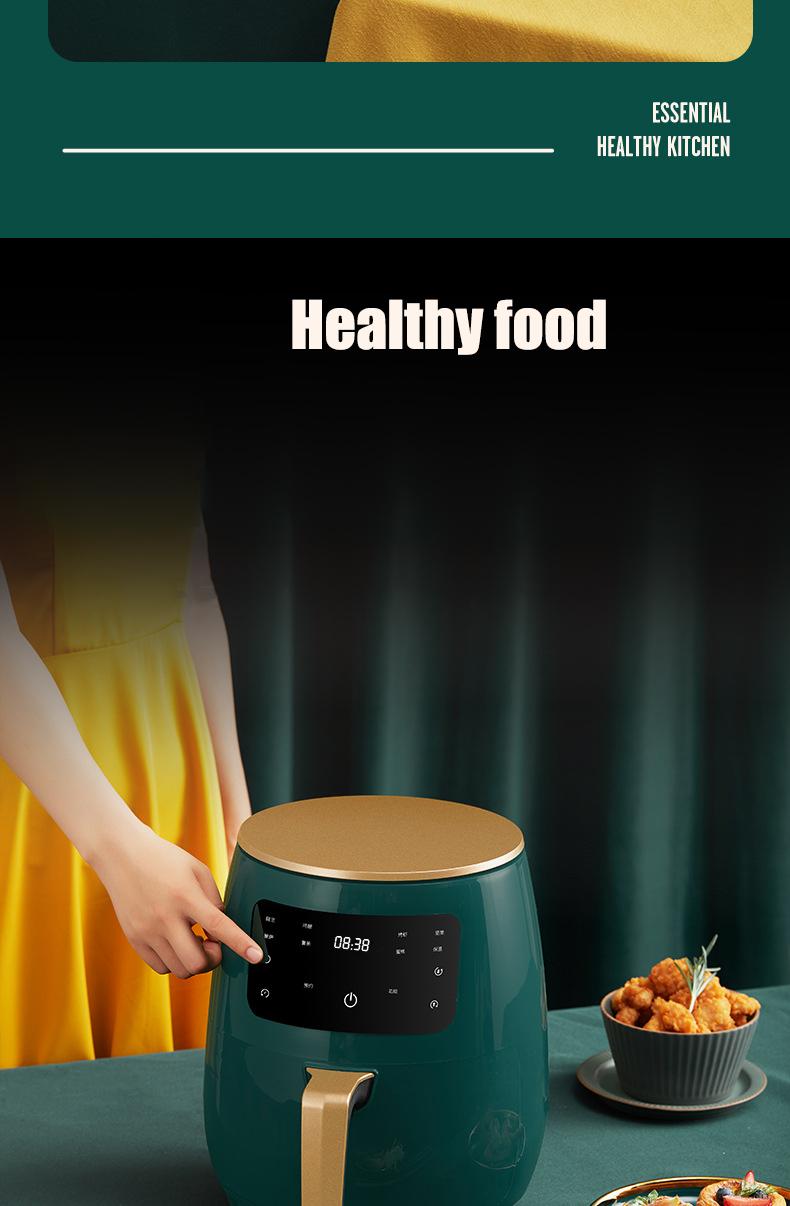 1400W Air Fryer 4.5L Big Capacity Oilless Cooker for Roasting Health Fryer Pizza Steak Chicken Cooker Smart Touch Electric Fryer