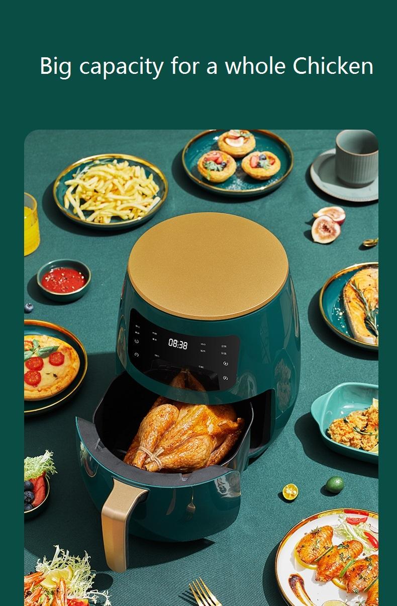 1400W Air Fryer 4.5L Big Capacity Oilless Cooker for Roasting Health Fryer Pizza Steak Chicken Cooker Smart Touch Electric Fryer