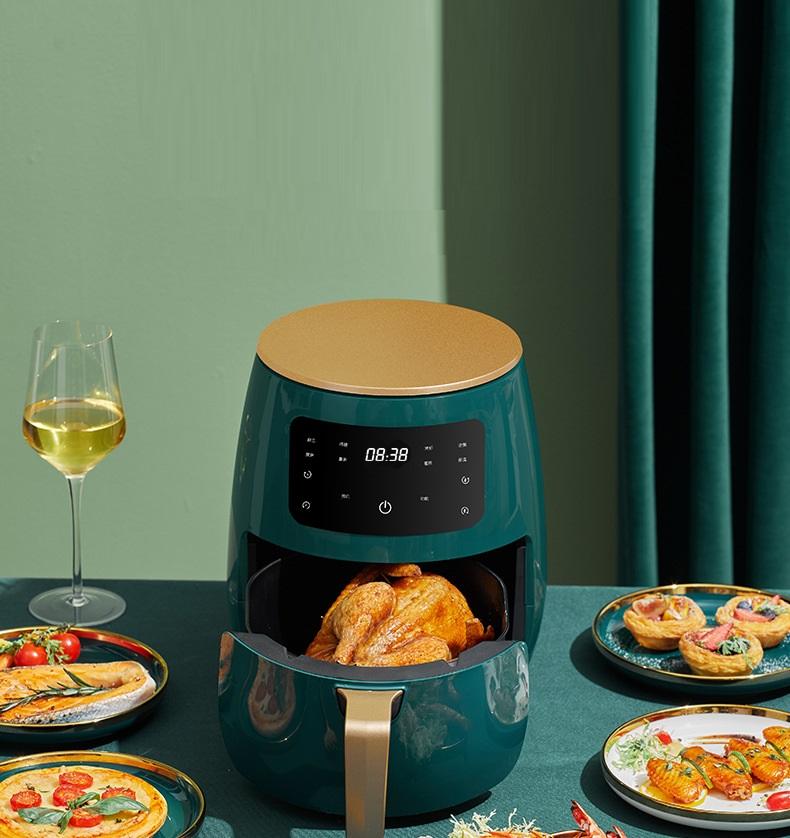 1400W Air Fryer 4.5L Big Capacity Oilless Cooker for Roasting Health Fryer Pizza Steak Chicken Cooker Smart Touch Electric Fryer