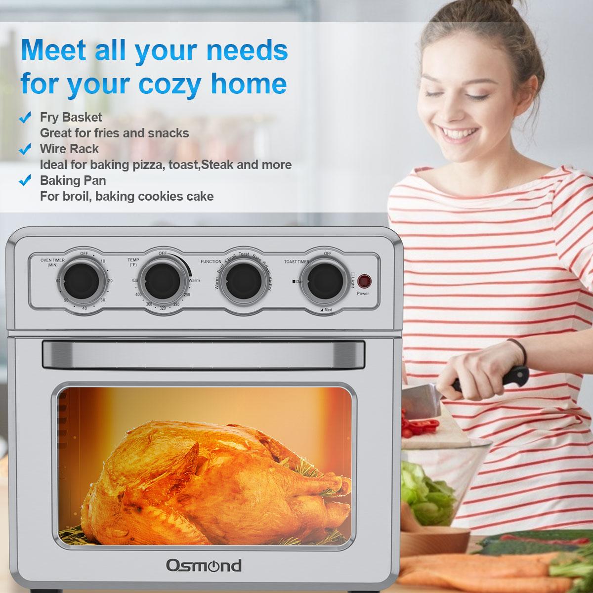 OSMOND New 1700W 7 In 1 Multi-function Air Oven 21L/22QT Healthy Cooking Electric Air Fryer Oven LED Rotation Button Air Fryer