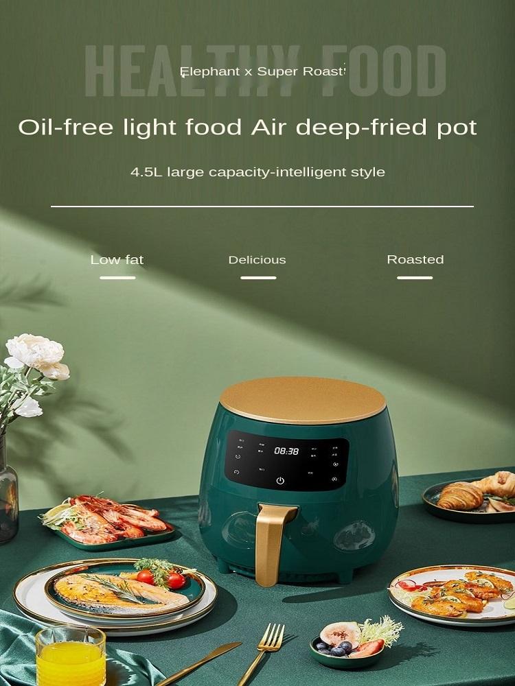 1400W 4.5L Air Fryer Oil-free Healthy Fryer Cookware Multifunctional Smart Touch LCD Fryer French Fries Pizza