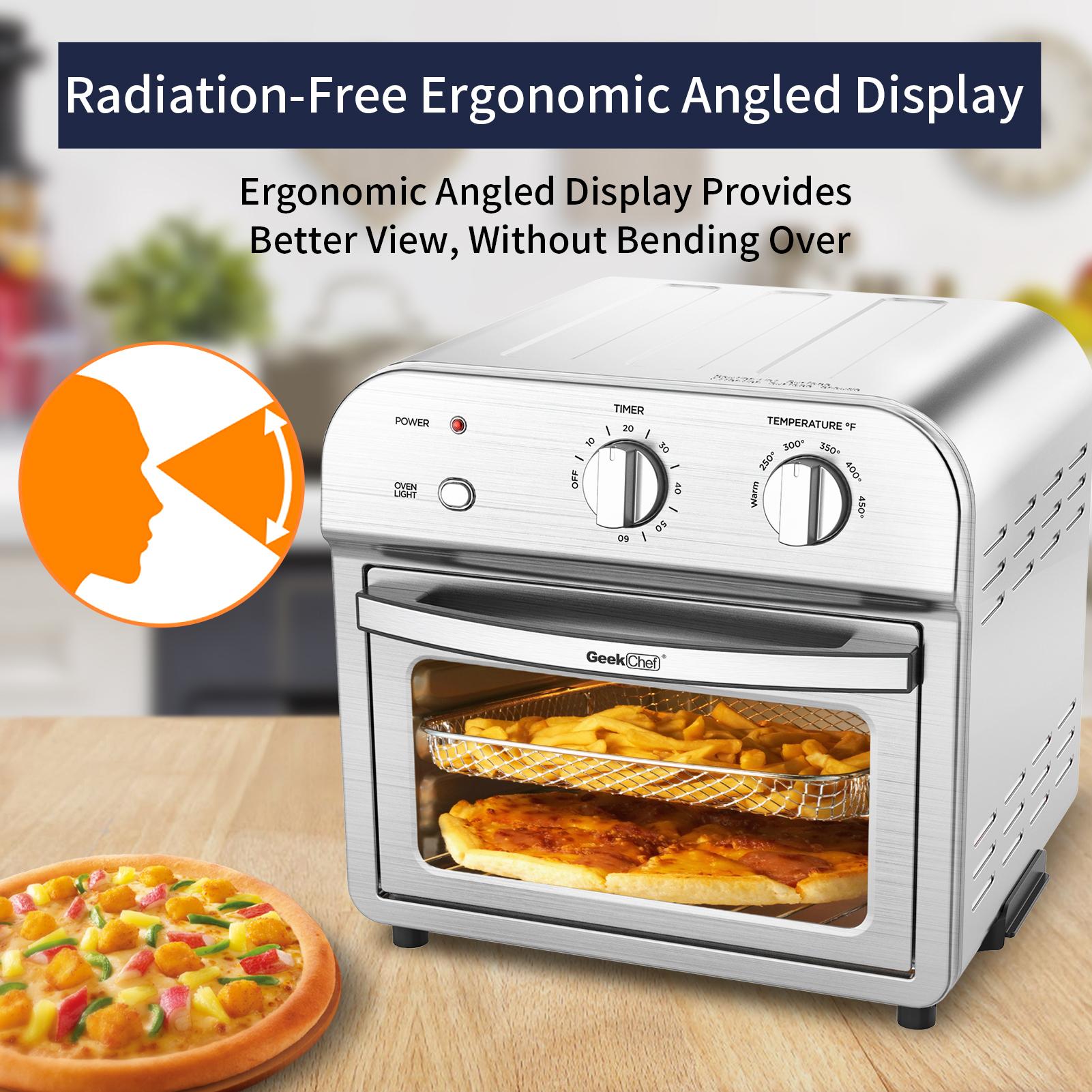 Air Fryer Toaster Oven, 4 Slice Convection Airfryer Countertop Oven,Reheat, Fry Oil-Free, Stainless Steel,1500W