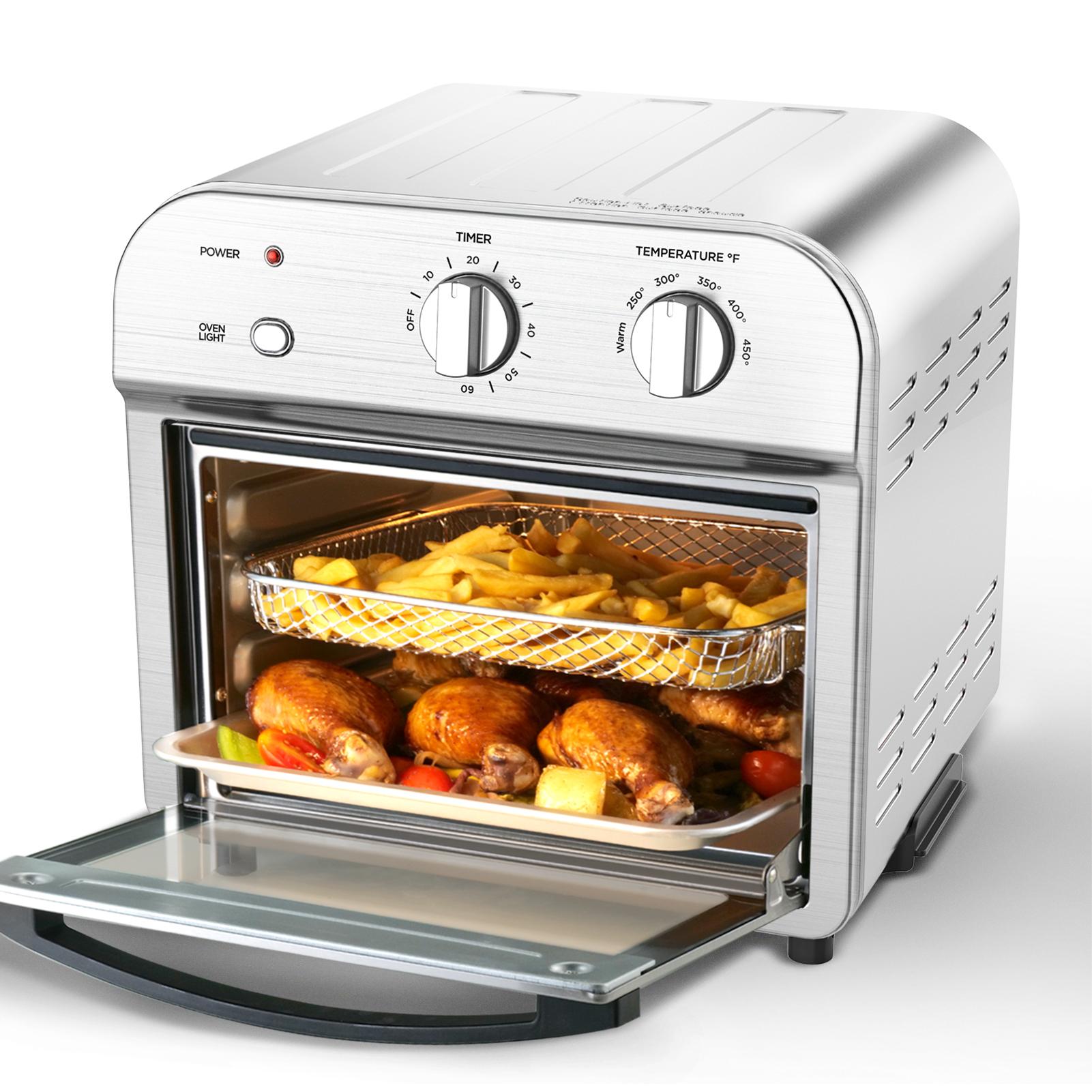 Air Fryer Toaster Oven, 4 Slice Convection Airfryer Countertop Oven,Reheat, Fry Oil-Free, Stainless Steel,1500W