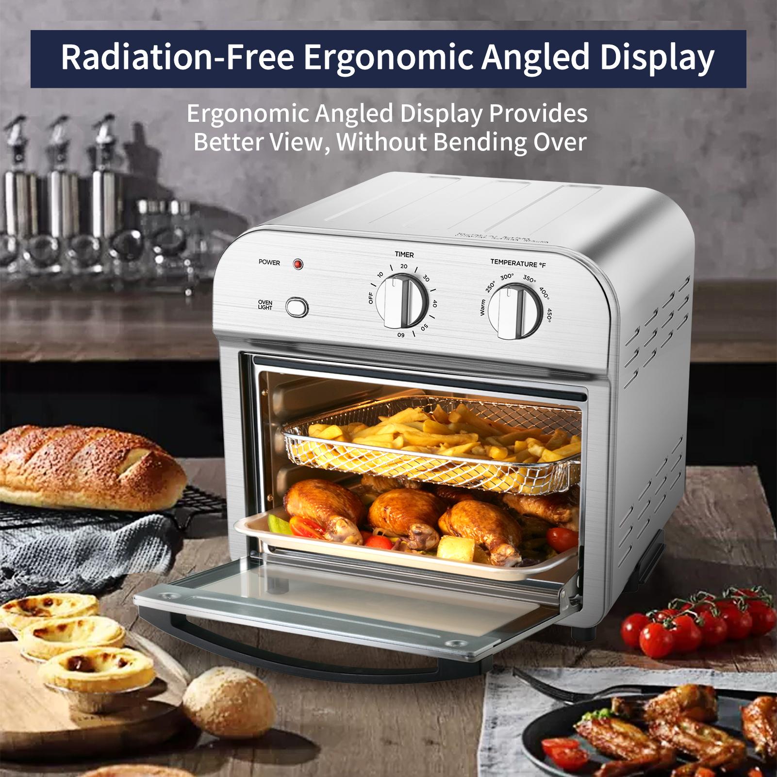 Air Fryer Toaster Oven, 4 Slice Convection Airfryer Countertop Oven,Reheat, Fry Oil-Free, Stainless Steel,1500W