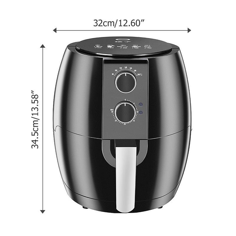 4.5L Health Clean Convenient Durable Large-Capacity Multi-Functional Smoke-Free Air Fryer With Adapter Plug Kitchen Accessories