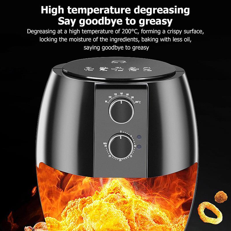 4.5L Health Clean Convenient Durable Large-Capacity Multi-Functional Smoke-Free Air Fryer With Adapter Plug Kitchen Accessories