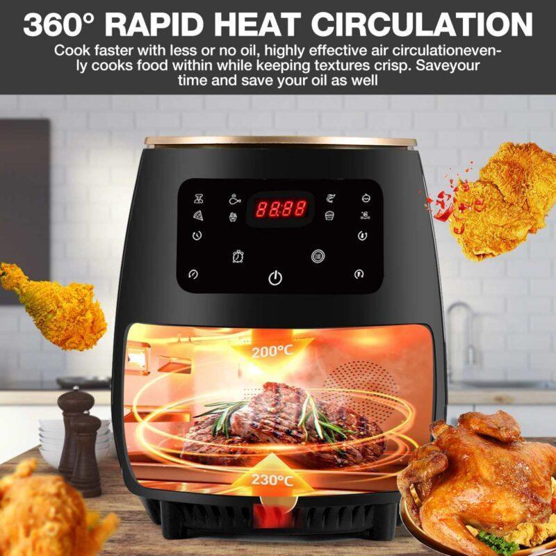 Smart Air Fryer Electric Oil-free Cooker with LCD Screen Operation Panel Home Large Capacity1400W Multifunction Health Fryer - Image 3