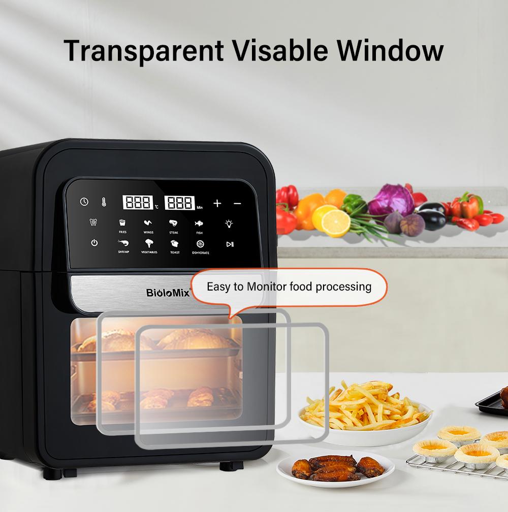 BioloMix Multifunctional 7L Air Fryer without oil electric oven, Dehydrator, Convection Oven, Touch Screen Presets Fry, Roast &