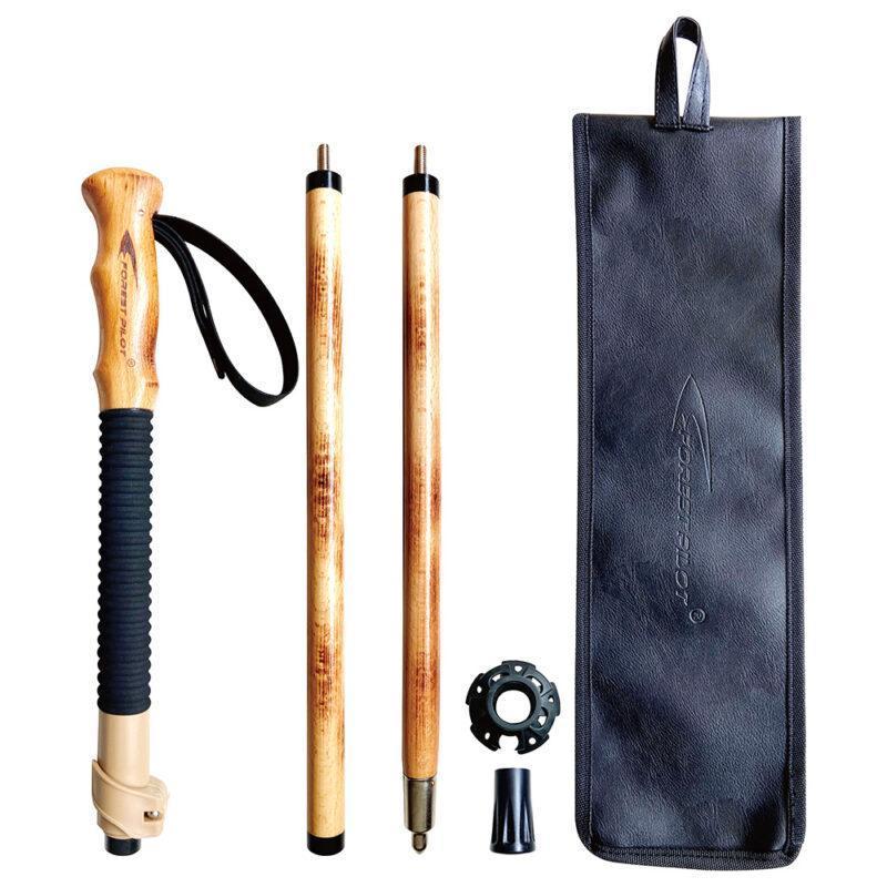 Portable Walking Cane 3 Piece Outdoor Detachable Trekking Poles Camping Adjustable 3 Colors Wood Hiking Stick