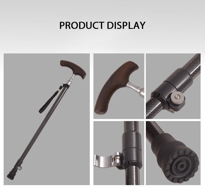 2021 New Old Man Walking Stick Telescopic Canes T Handle Baston Elder Stable Crutch No Slip Pole Folding Hiking Elderly Walk