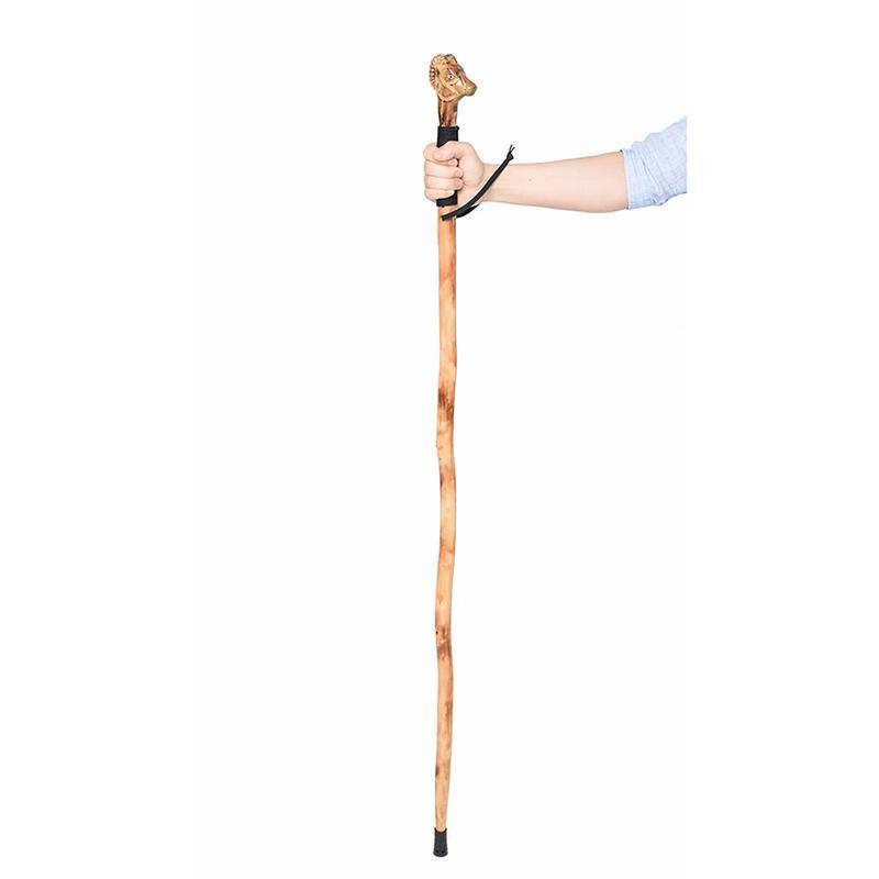 FOREST PILOT 3D Goat Carved Nature Wooden Trekking Pole Camping Hiking Stick Men Women Handcrafted Nordic Elderly Walking Cane