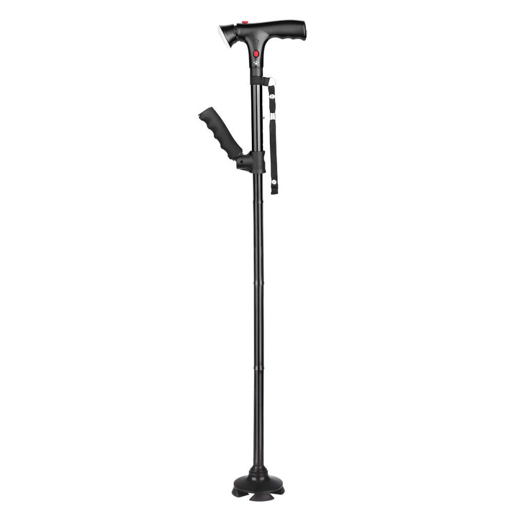 Telescopic Collapsible Folding Cane LED Trusty Walking Cane with Alarm for Elder