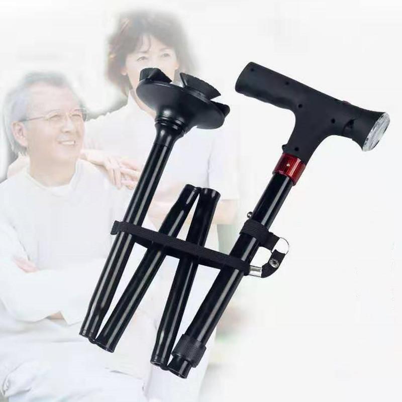 Collapsible Telescopic Folding Cane Elder Cane LED Walking Trusty Sticks Elder Crutches for Mothers the Elder Fathers