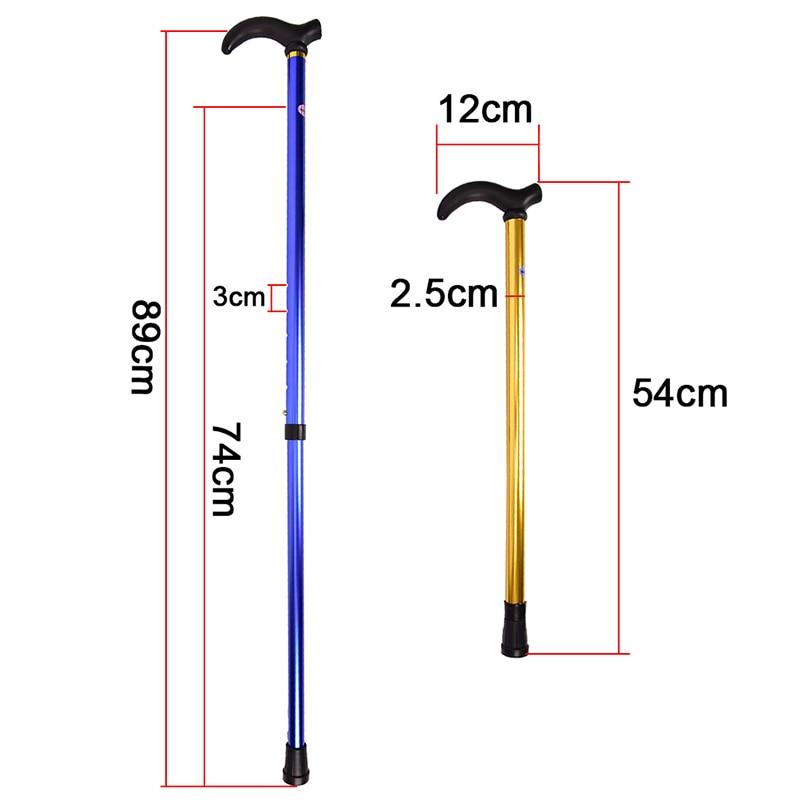 Aluminum Alloy Retractable Walking Stick 2 Section Telescopic Adjustable Height Cane Anti-skid Walking Stick for Old People