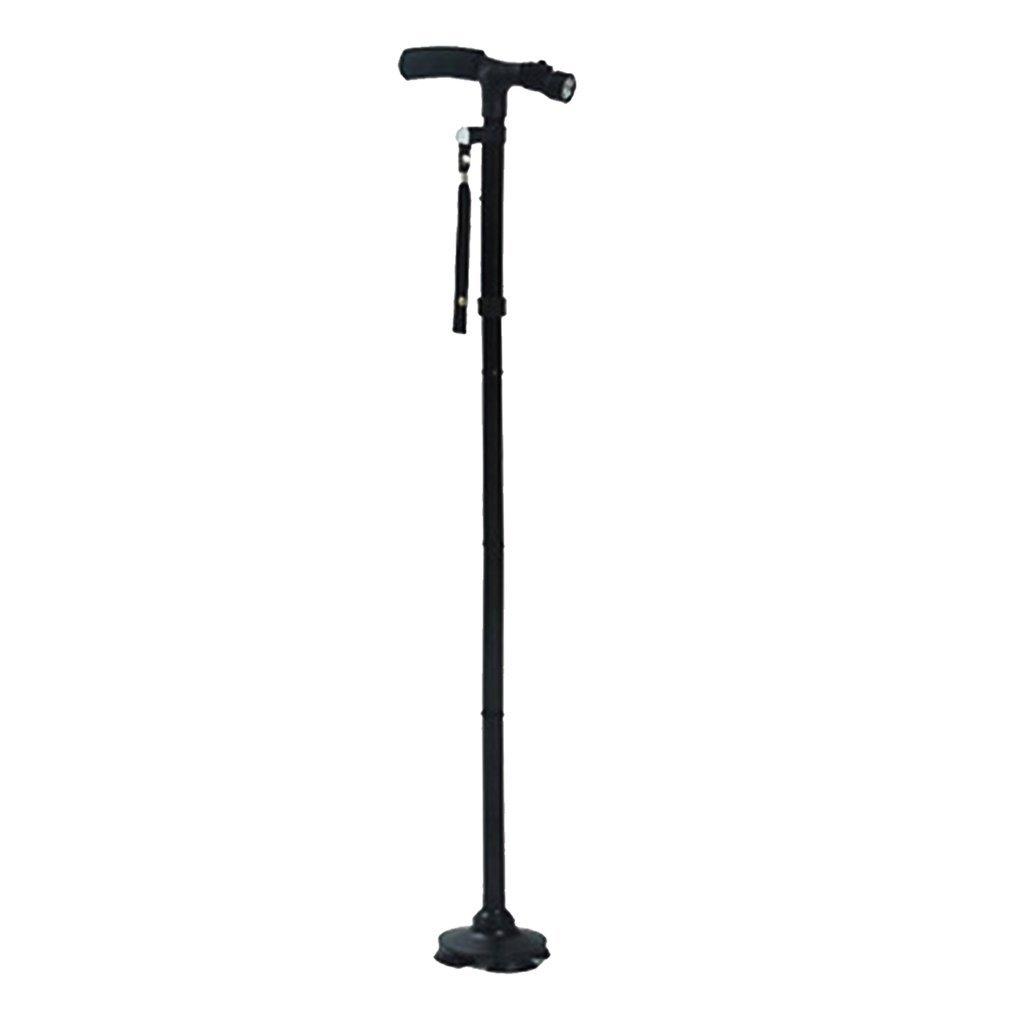 Magic Cane Folding LED Light Safety Walking Stick 4 Head Pivoting Trusty Base For Old Man T Handlebar Trekking Poles Cane