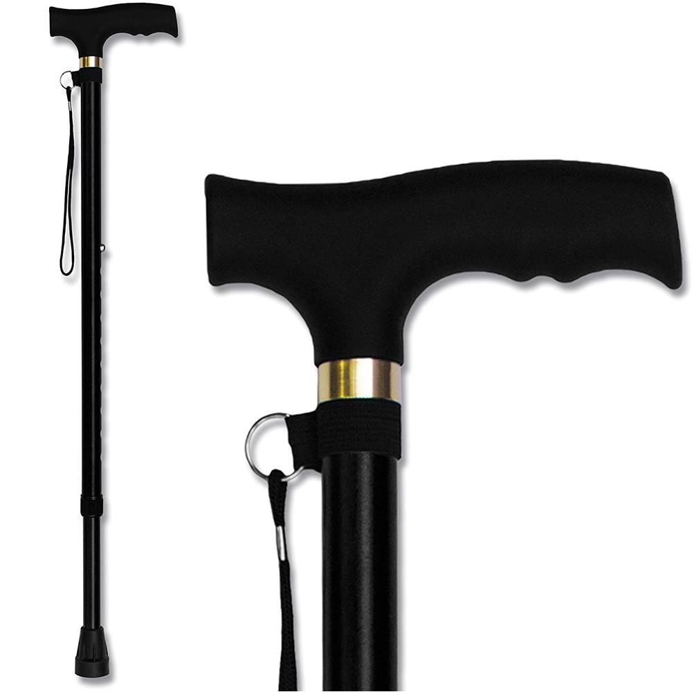 Walking Cane Adjustable Folding Walking Stick Aluminum Cane with Ergonomic Handle for Men Women Elderly Disabled Pregnant