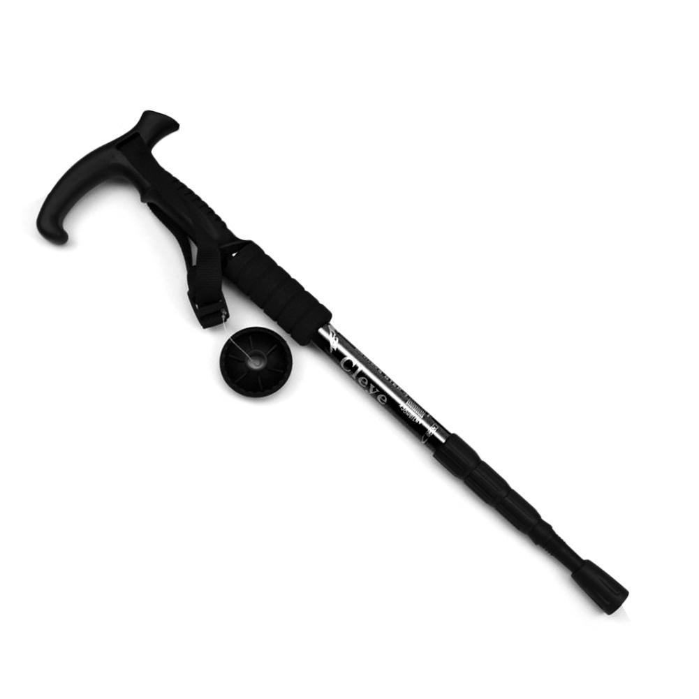 Anti Shock Trekking Pole Ultralight Walking Sticks Adjustable Hiking Canes Telescopic Crutch 4 Section Adjustable Camping Tools