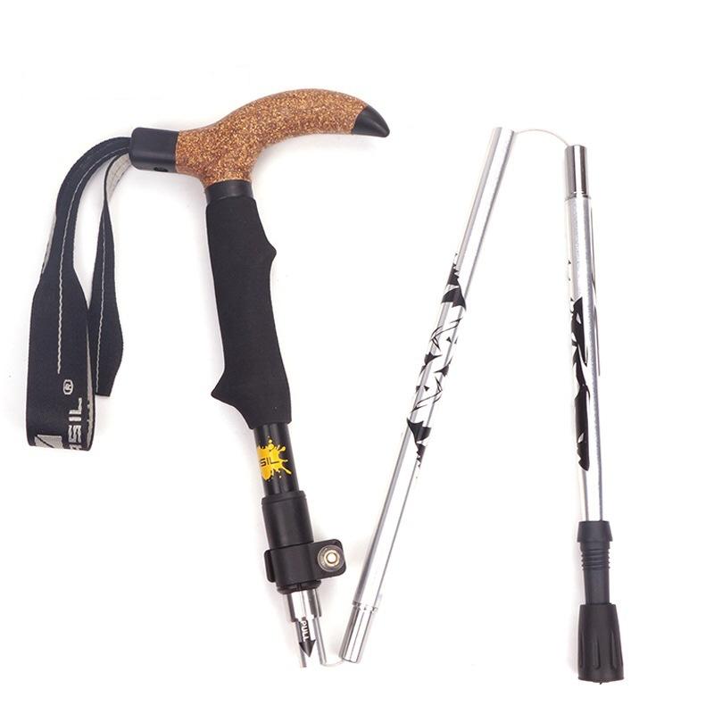 Walking cane Telescopic baton folding Walking Sticks Aluminum Alloy crutches Trekking cane Hiking Trekking Poles north pole