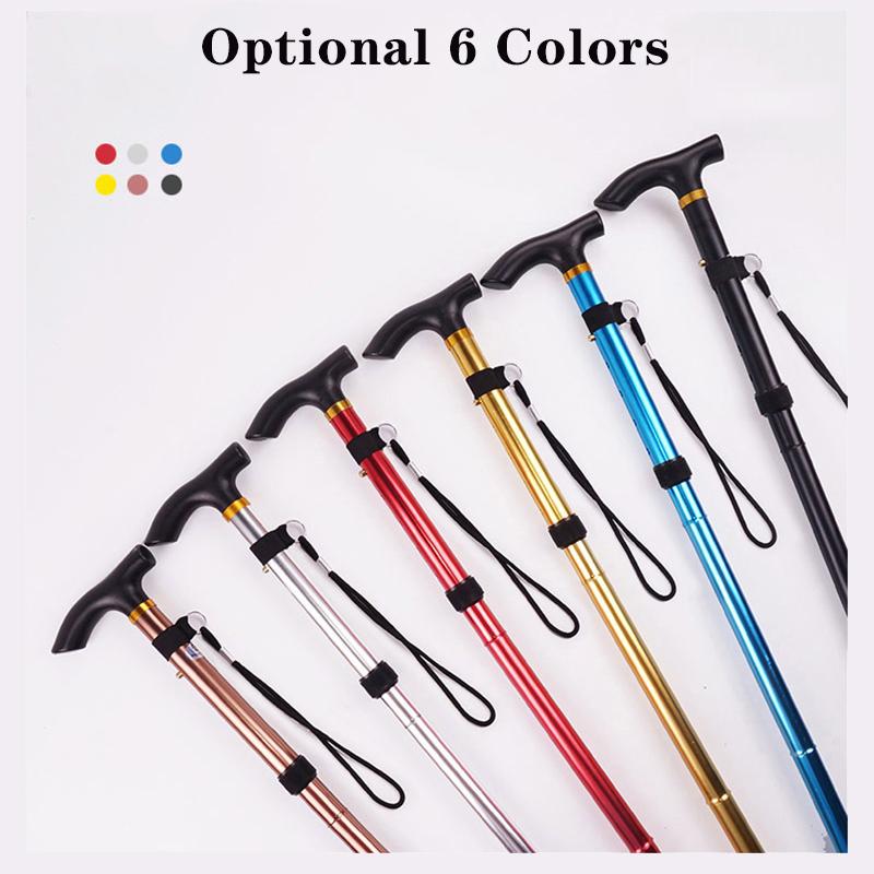 Collapsible Walking Stick 4 Section Aluminium Alloy Trekking Poles Climbing Telescopic Stick Portable Walking Cane Hiking Poles