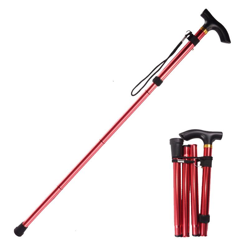 Collapsible Walking Stick 4 Section Aluminium Alloy Trekking Poles Climbing Telescopic Stick Portable Walking Cane Hiking Poles