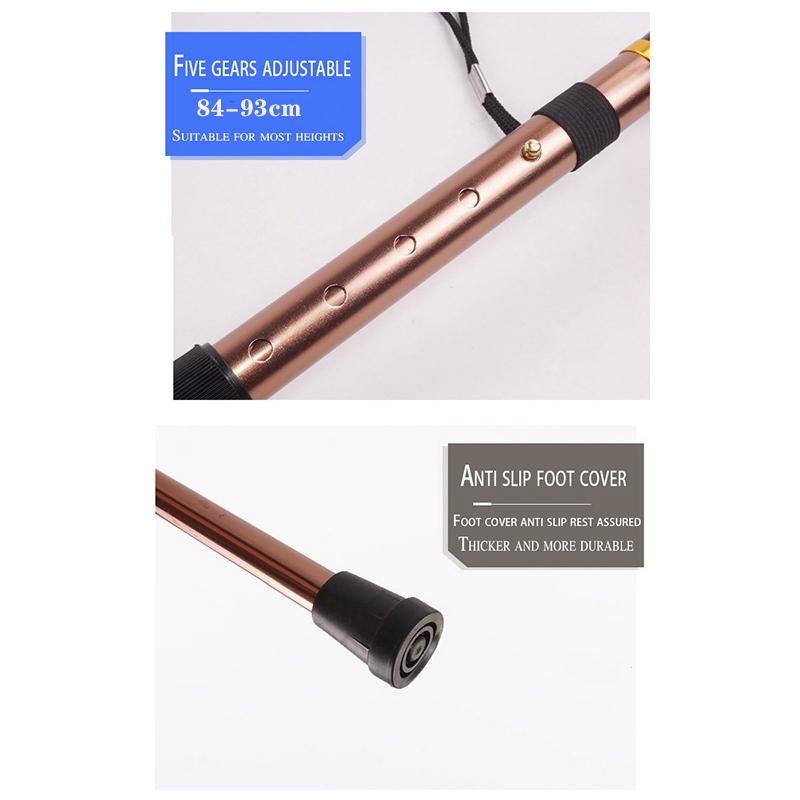 Collapsible Walking Stick 4 Section Aluminium Alloy Trekking Poles Climbing Telescopic Stick Portable Walking Cane Hiking Poles