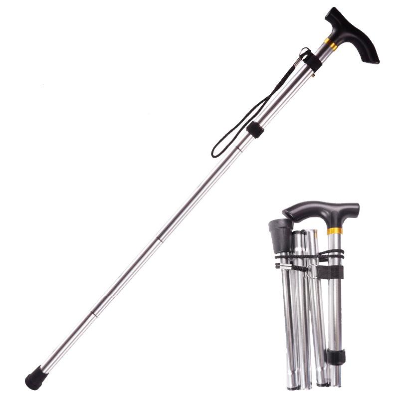 Collapsible Walking Stick 4 Section Aluminium Alloy Trekking Poles Climbing Telescopic Stick Portable Walking Cane Hiking Poles